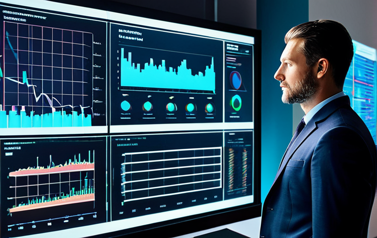 A diverse professional investor, fully clothed in a modest business suit, thoughtfully analyzing a holographic display. The display projects intricate, abstract representations of emerging technological trends, digital ecosystems, and intangible assets like brand value and data flow, contrasting with faint, traditional bar charts in the background. The scene is set in a sleek, high-tech modern office environment with soft, ambient lighting. Perfect anatomy, correct proportions, natural pose, well-formed hands, proper finger count, professional photography, high detail, sharp focus, vibrant colors, appropriate attire, safe for work, appropriate content, family-friendly.