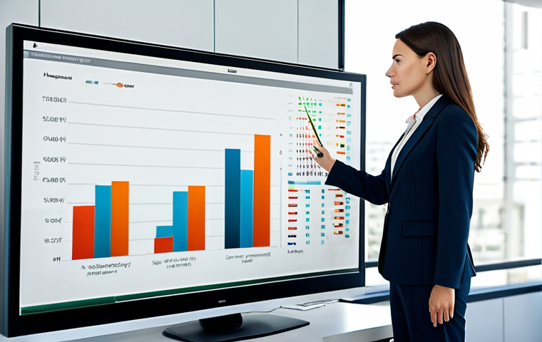 Businesswoman Analyzing Data**
"A professional businesswoman, fully clothed in a modest blazer and slacks, analyzing financial charts and graphs on a large screen. Modern office environment, daytime. Perfect anatomy, correct proportions, natural pose. The scene should convey careful analysis and strategic thinking. Safe for work, appropriate content, professional, high quality."
**